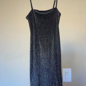 SOLD -MIDI dress, black glitter